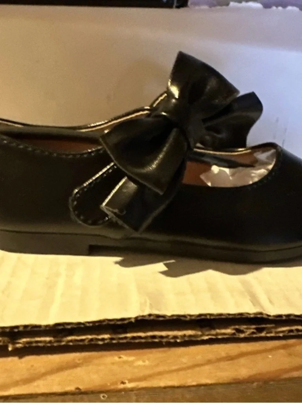 Honey Bun Baby Girls Black Bow Accent Mary Jane Shoes Toddler Size 8T